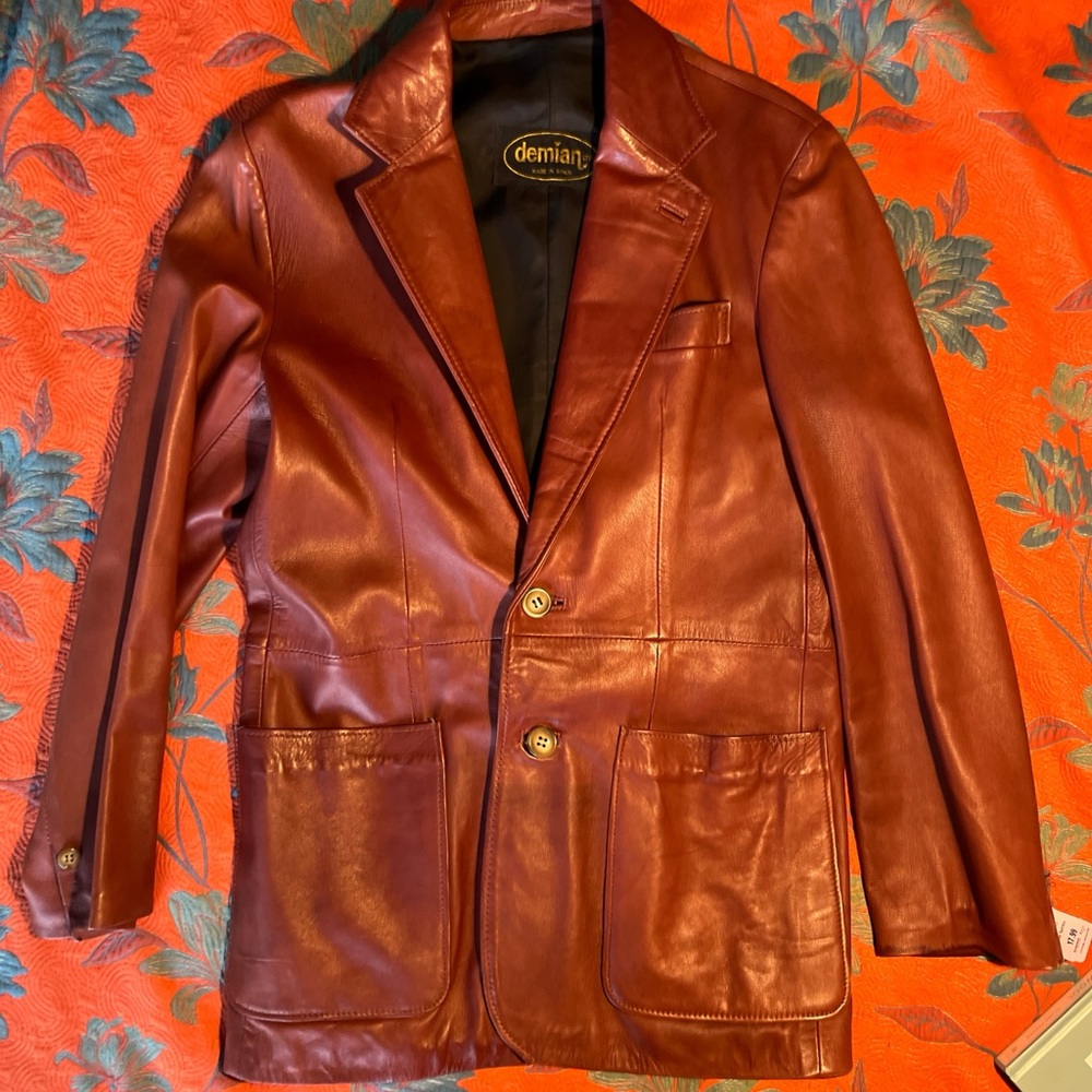 Rich Brown Leather Blazer for Women